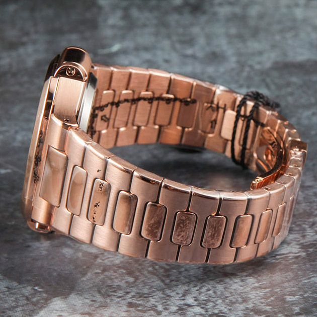 Patek Philipps Sa Rose Gold Watch with Black Dial - DesignerGu