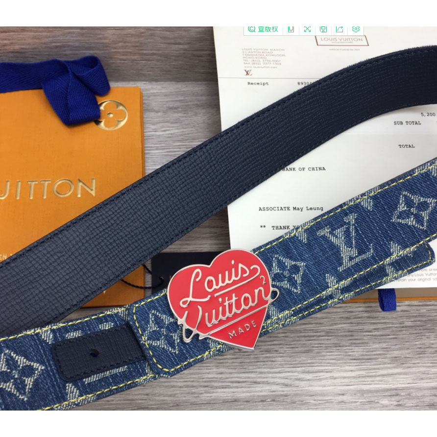 Louis Vuitton Denim 40MM Reversible Belt In Blue - DesignerGu