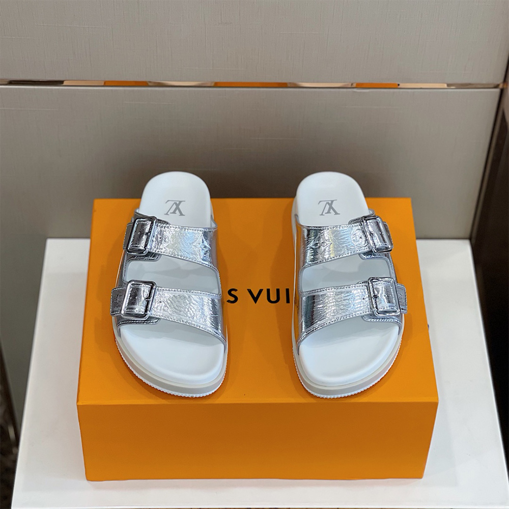 Louis Vuitton Trainer Mule In Silver - DesignerGu