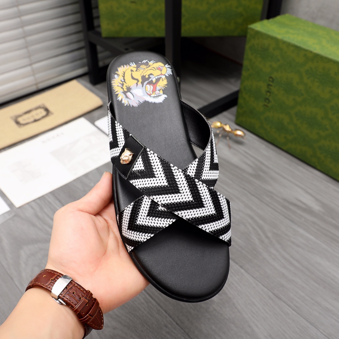 Gucci Web Slide Sandal - DesignerGu