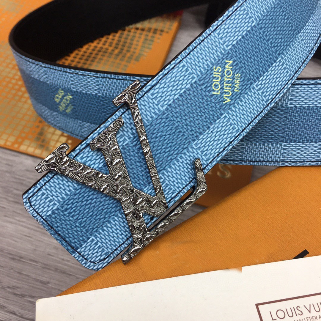 Louis Vuitton LV Initiales Damier Stripes 40mm Reversible Belt  - DesignerGu