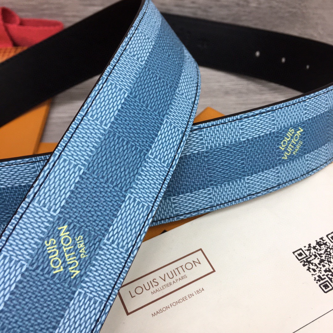 Louis Vuitton LV Initiales Damier Stripes 40mm Reversible Belt  - DesignerGu