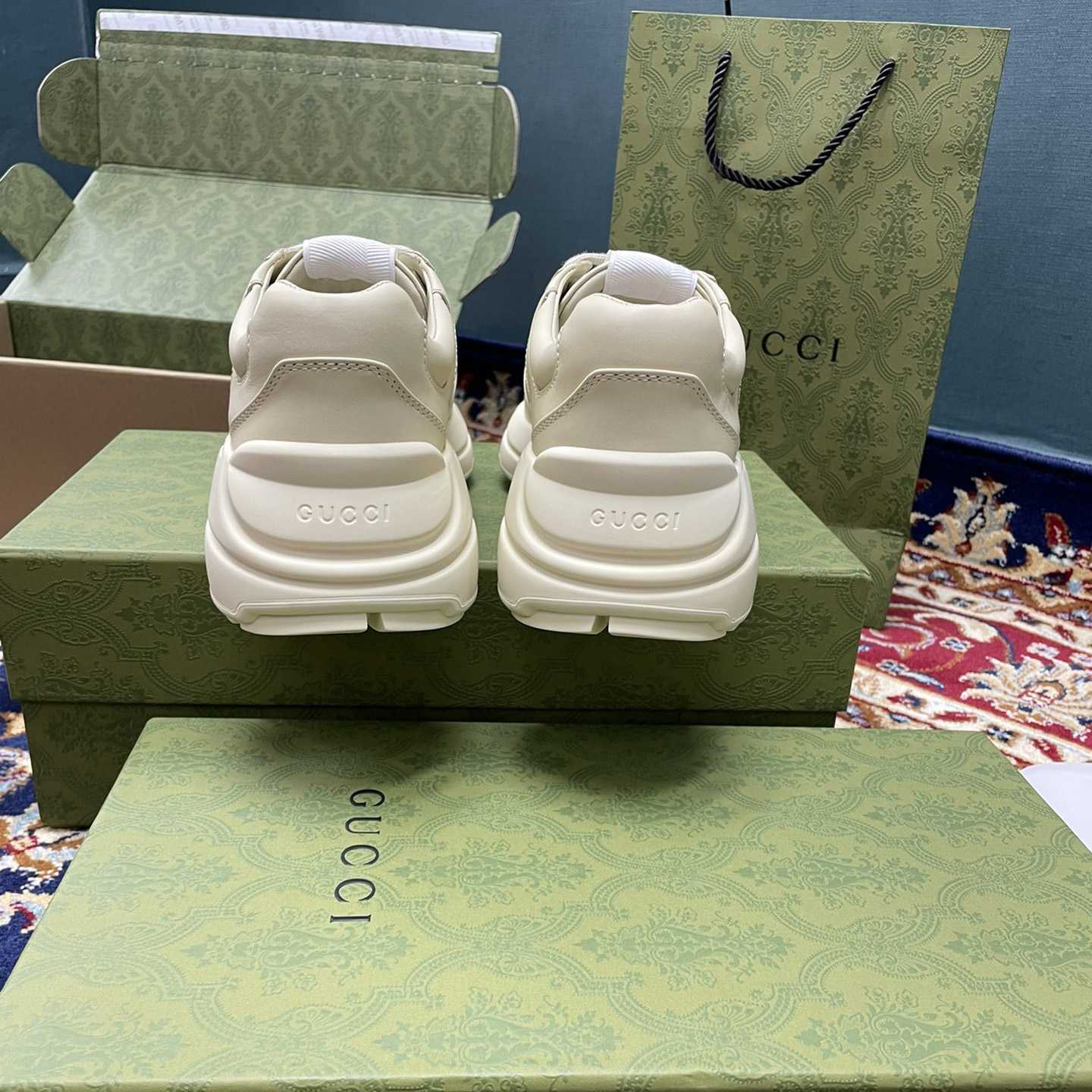 Gucci Rhyton Sneaker With Cat Print - DesignerGu