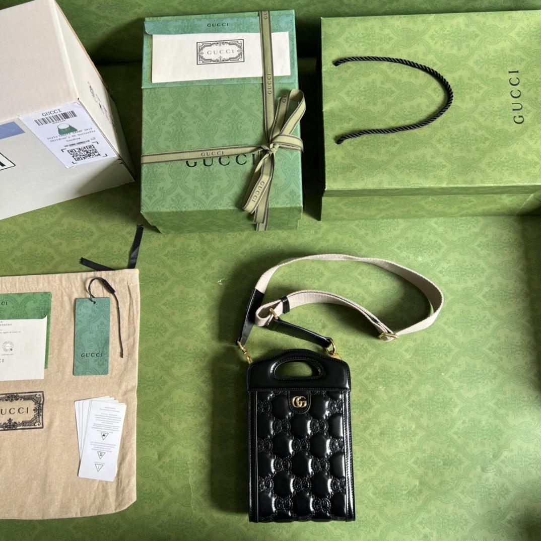 Gucci GG Matelassé Top Handle Mini Bag(14-23-4.5cm)   - DesignerGu