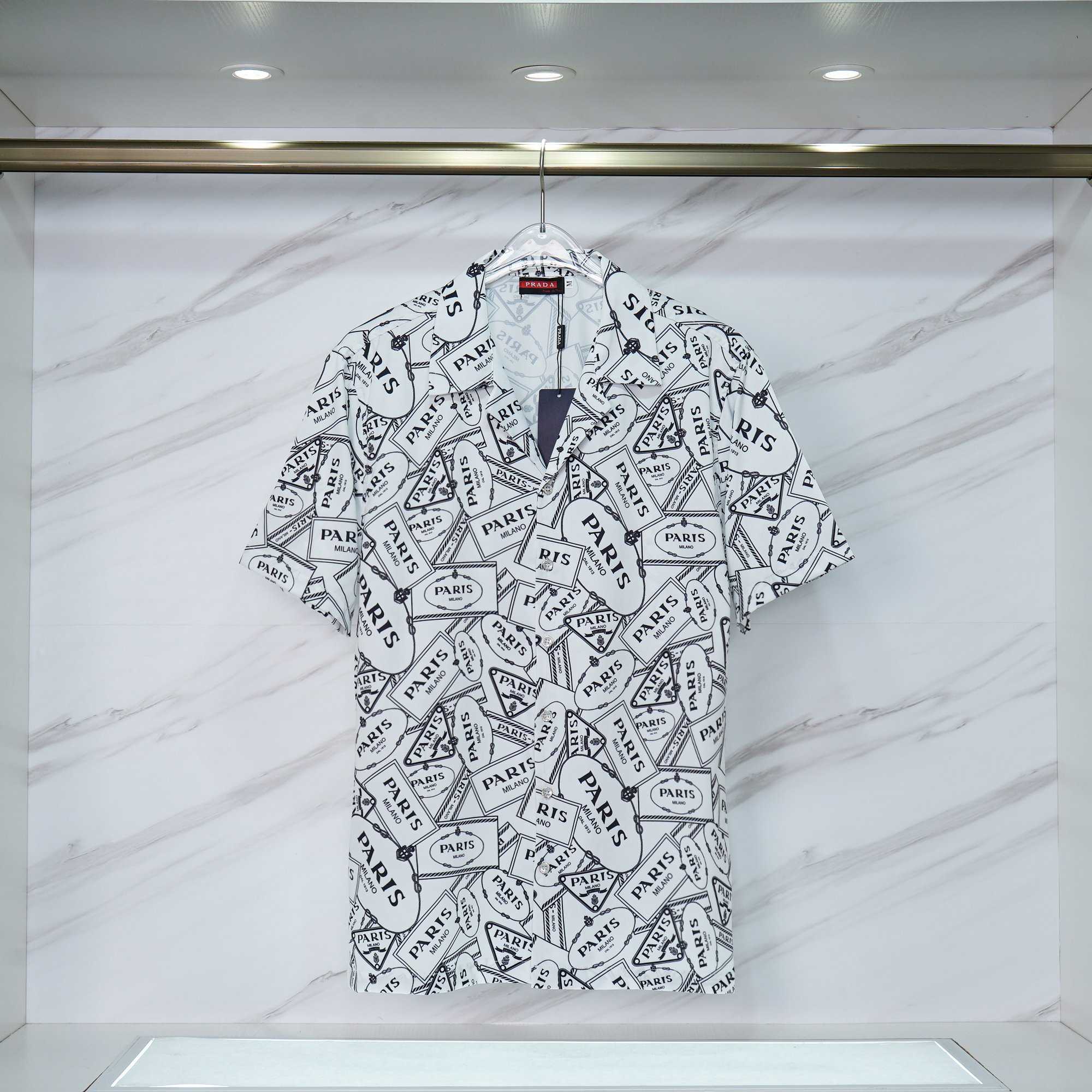 Prada Logo Short Sleeve Shirt & Shorts - DesignerGu
