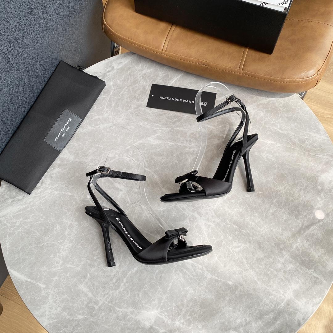 Alexander Wang Dahlia 105 Bow Sandal In Satin - DesignerGu