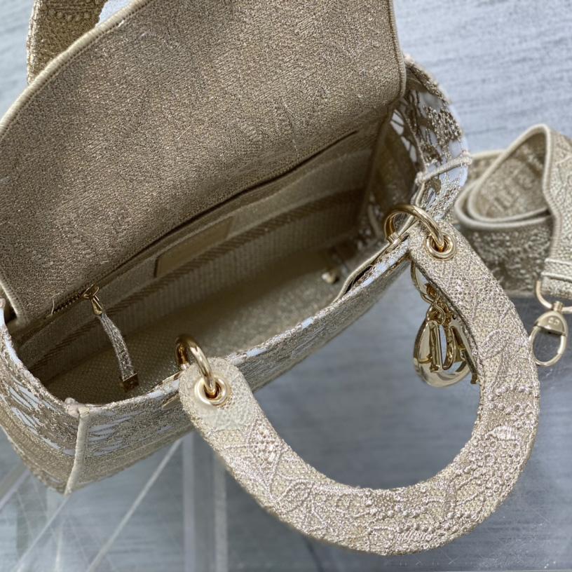 Dior Medium Dior Or Lady D-lite Bag - DesignerGu