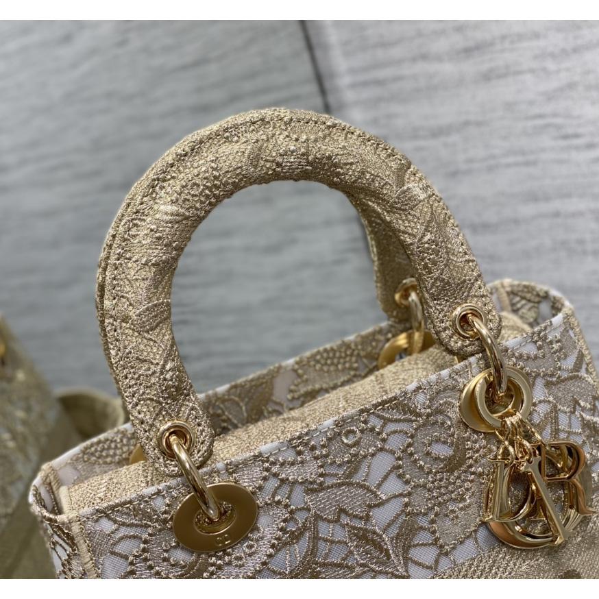 Dior Medium Dior Or Lady D-lite Bag - DesignerGu