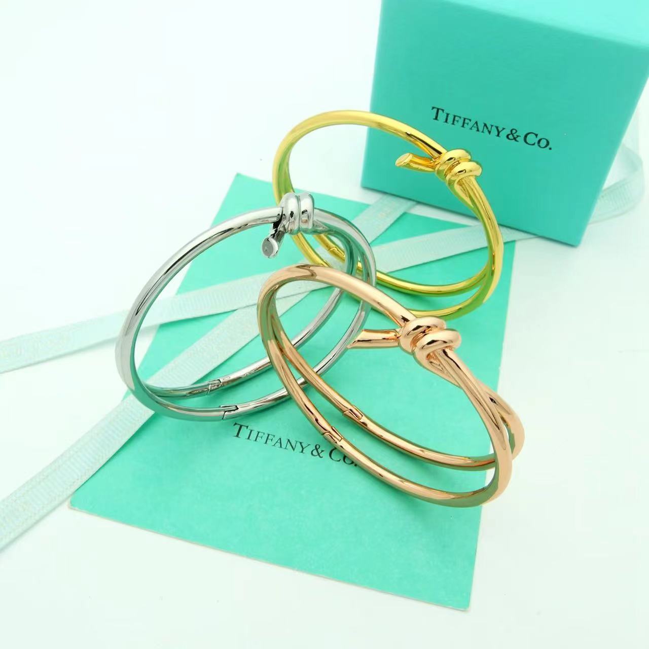 Tiffany&CO Tiffany Knot Double Row Hinged Bangle  - DesignerGu