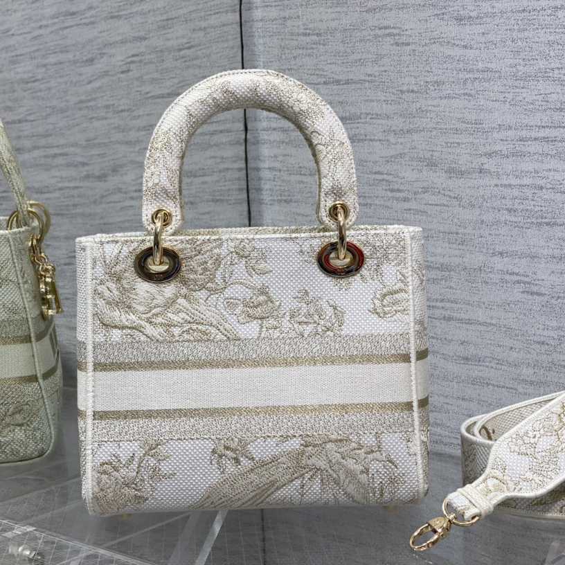 Dior Medium Embroidered Lady D-lite Bag - DesignerGu