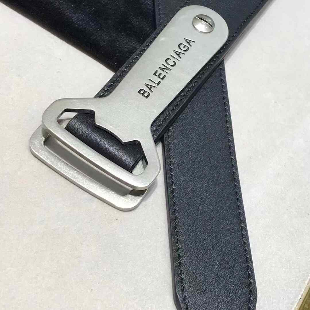 Balenciaga Bottle Opener D Ring Belt In Black - DesignerGu