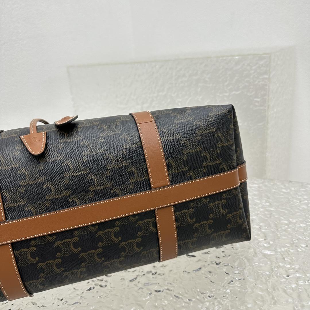 Celine Cabas Drawstring In Triomphe Canvas And Calfskin Tan - DesignerGu