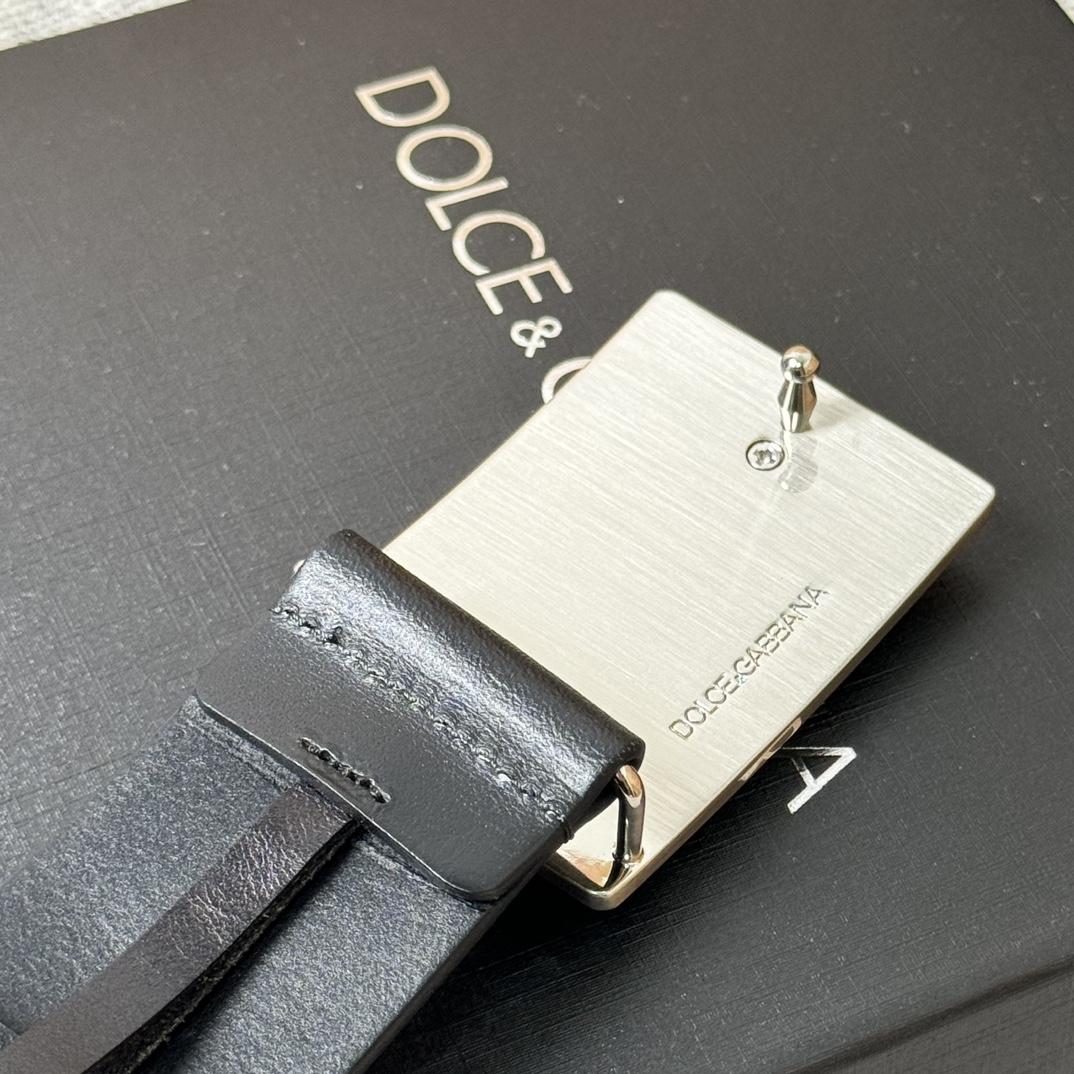 Dolce & Gabbana Calfskin Belt With Branded Tag - DesignerGu