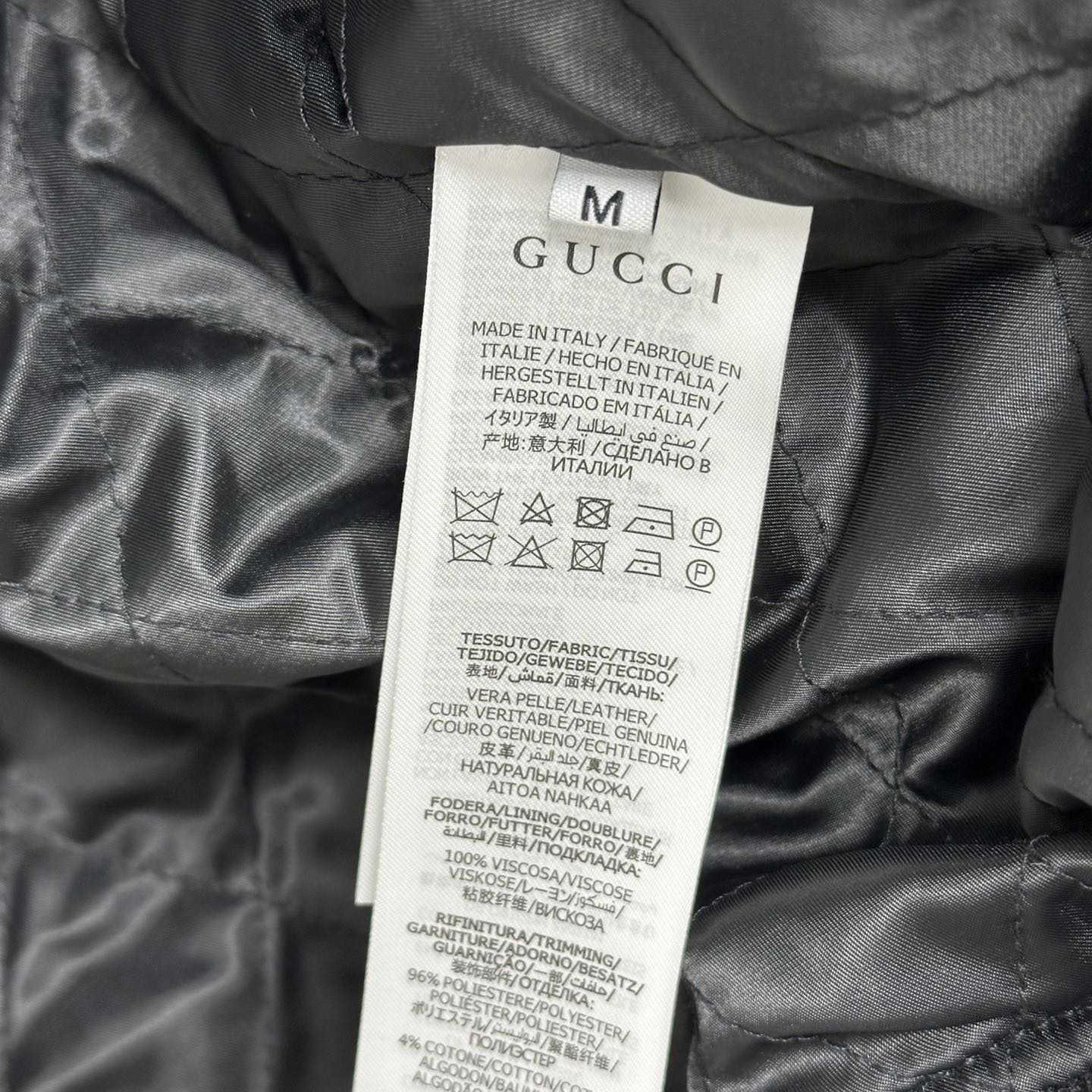 Gucci Embossed GG Leather Bomber Jacket  - DesignerGu