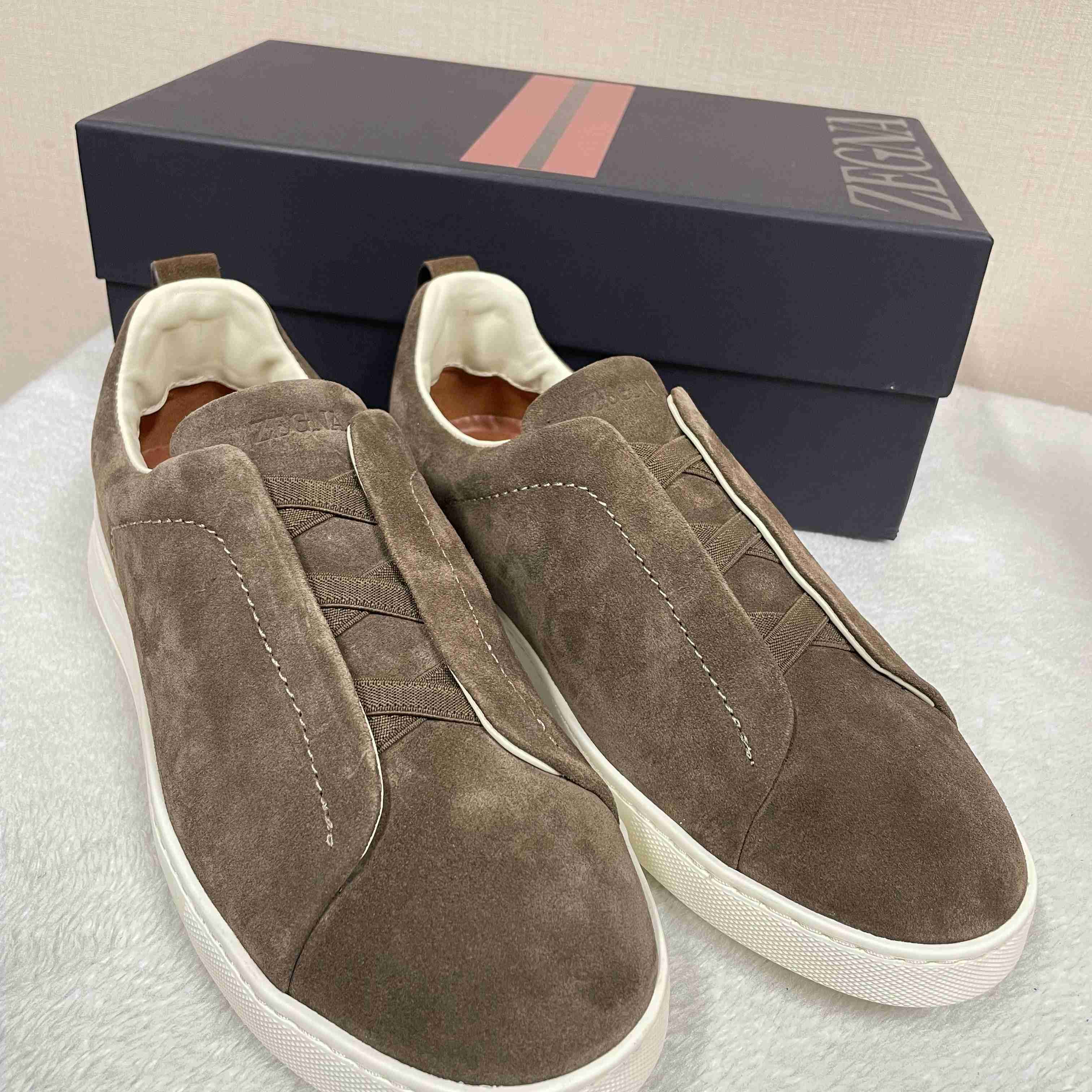 Zegna Suede Triple Stitch™ Sneakers - DesignerGu