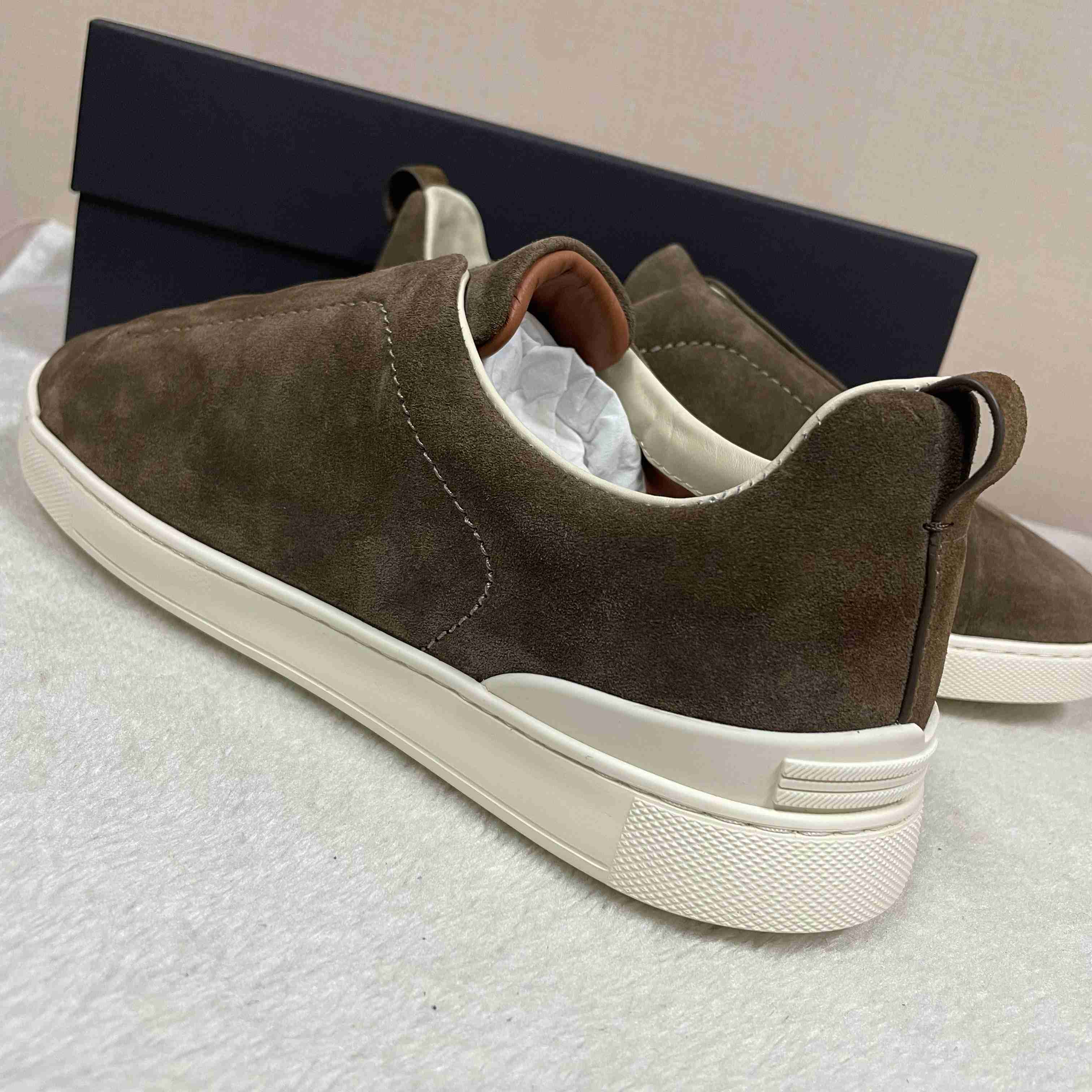 Zegna Suede Triple Stitch™ Sneakers - DesignerGu