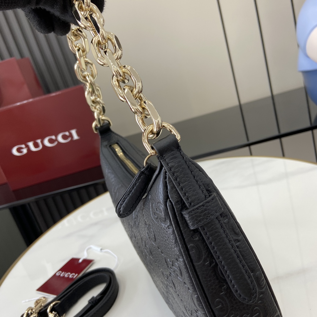 Gucci GG Emblem Small Shoulder Bag - DesignerGu