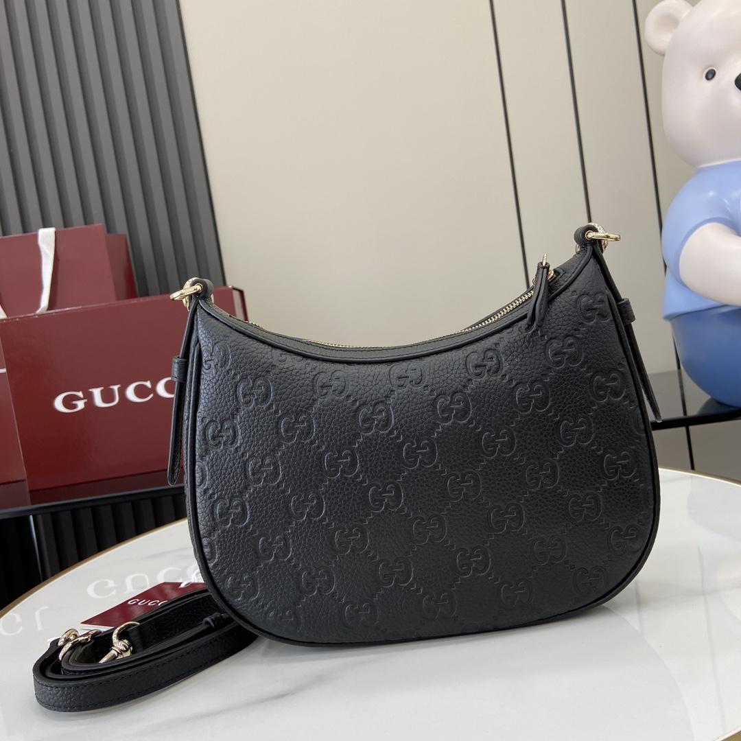 Gucci GG Emblem Small Shoulder Bag - DesignerGu