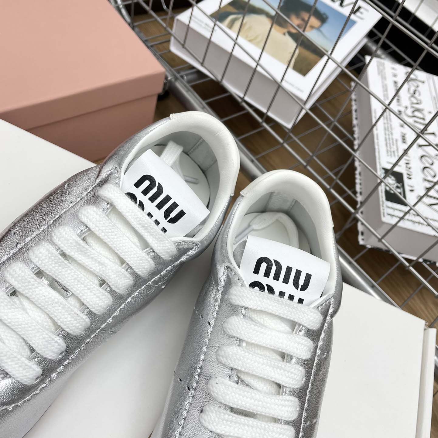 Miu Miu Plume Mordoré Calfskin Sneakers - DesignerGu