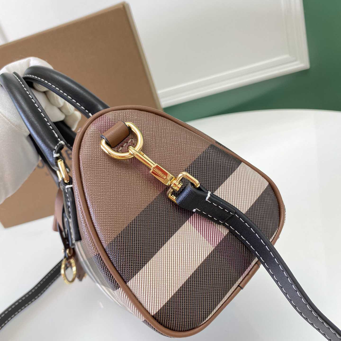 Burberry Mini Check Bowling Bag - DesignerGu