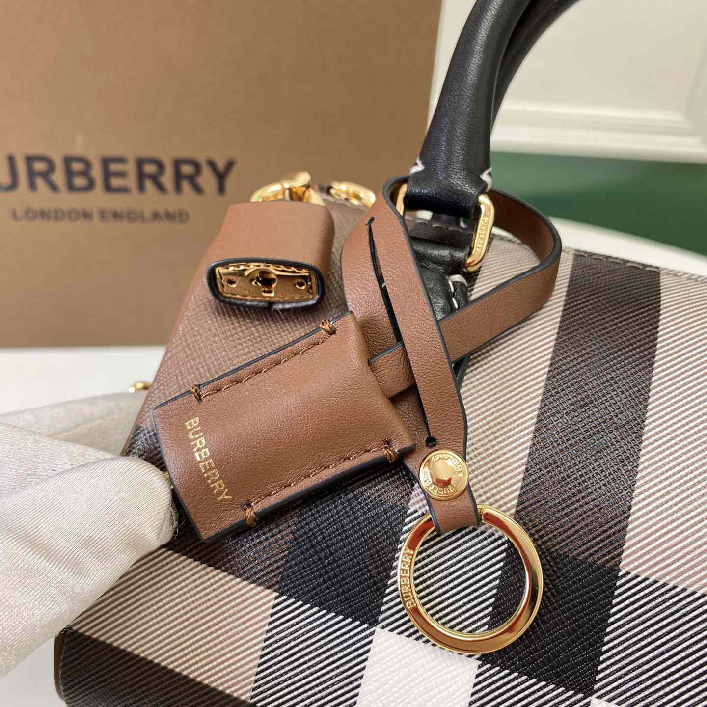 Burberry Mini Check Bowling Bag - DesignerGu