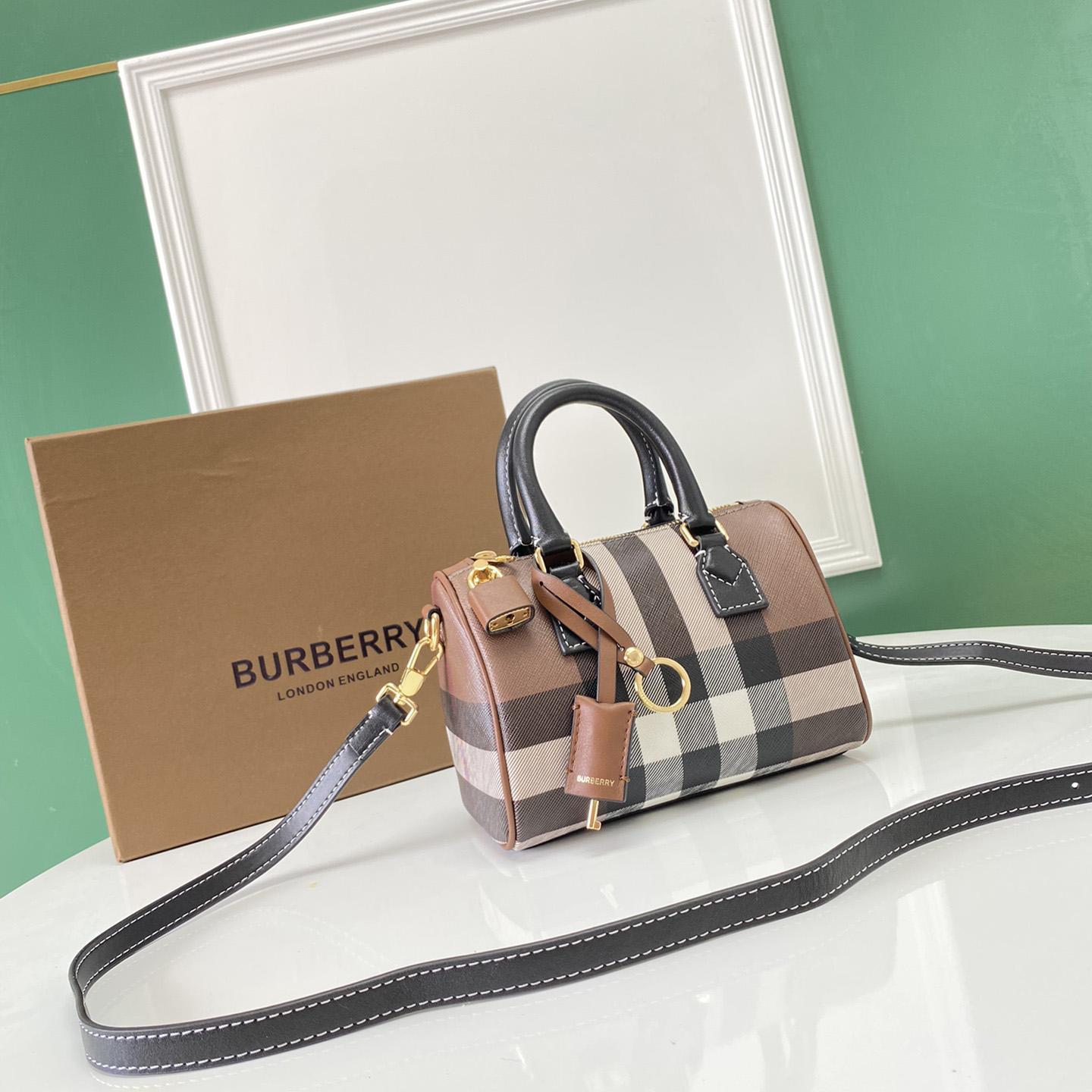 Burberry Mini Check Bowling Bag - DesignerGu