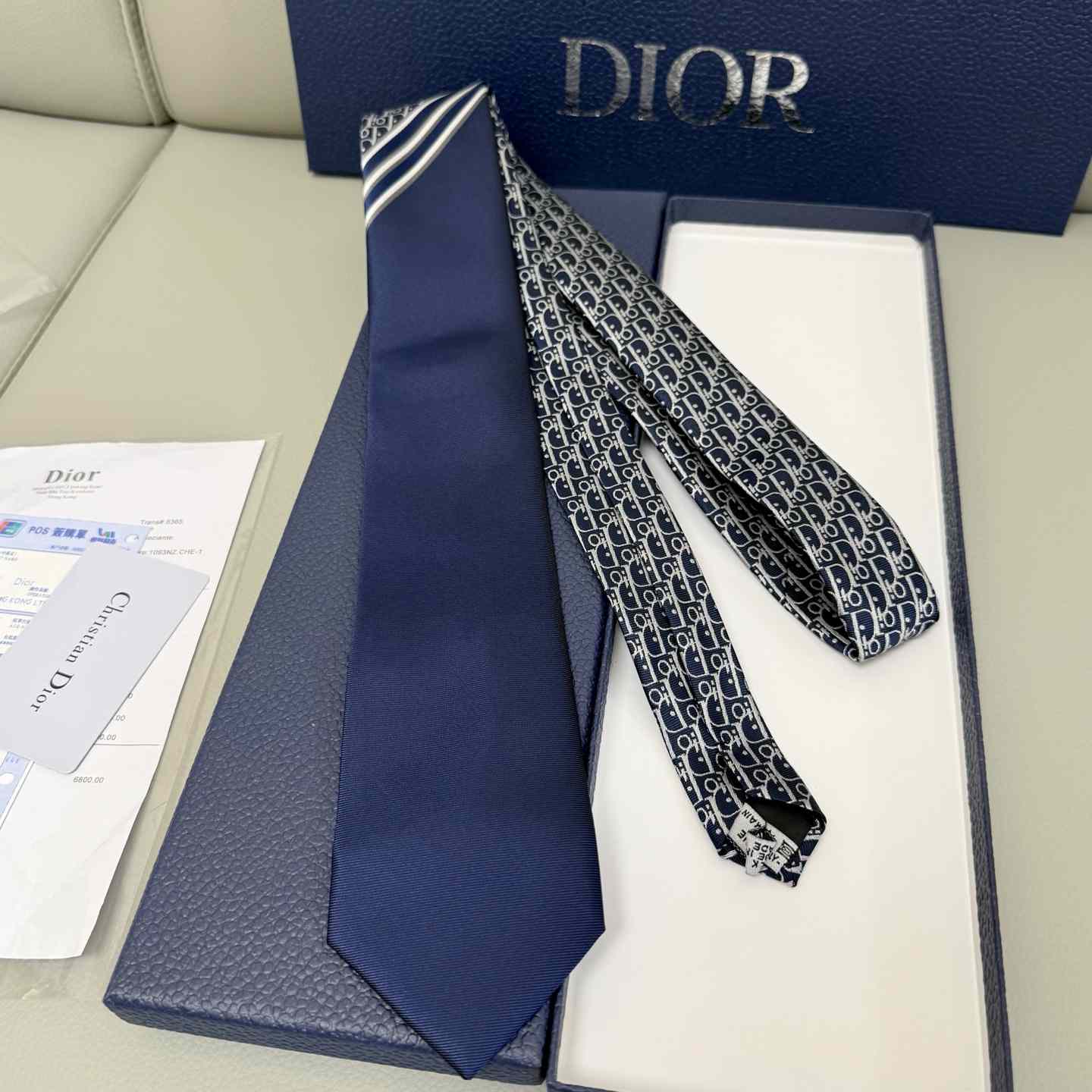 Dior Striped Dior Oblique Tie - DesignerGu
