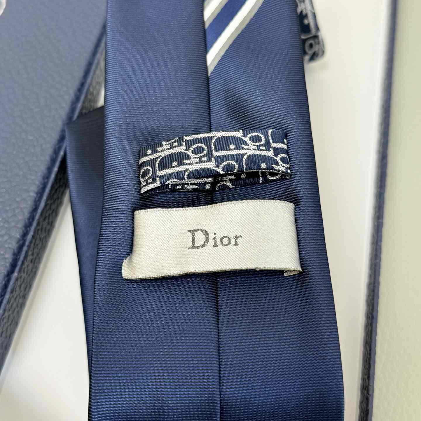 Dior Striped Dior Oblique Tie - DesignerGu