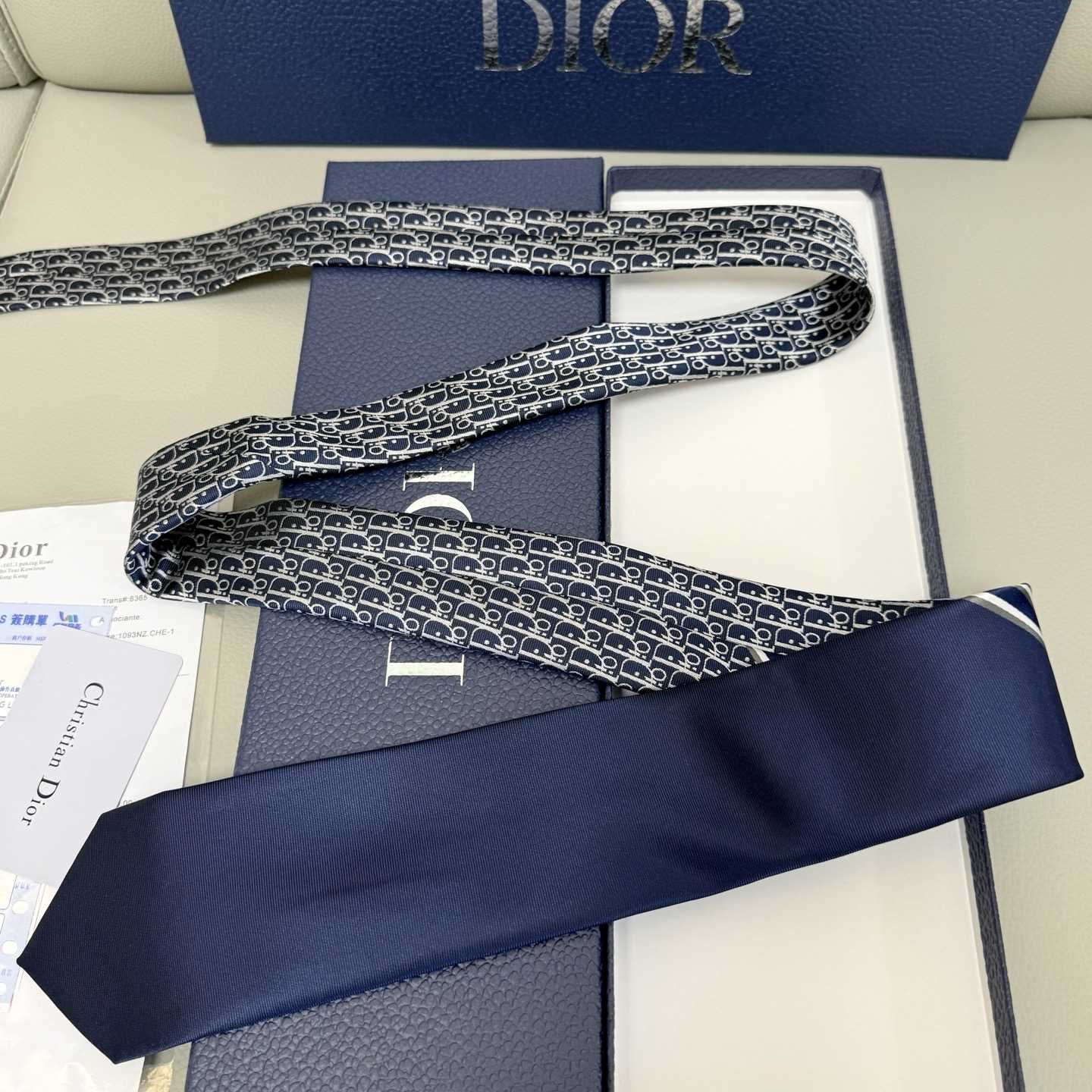 Dior Striped Dior Oblique Tie - DesignerGu