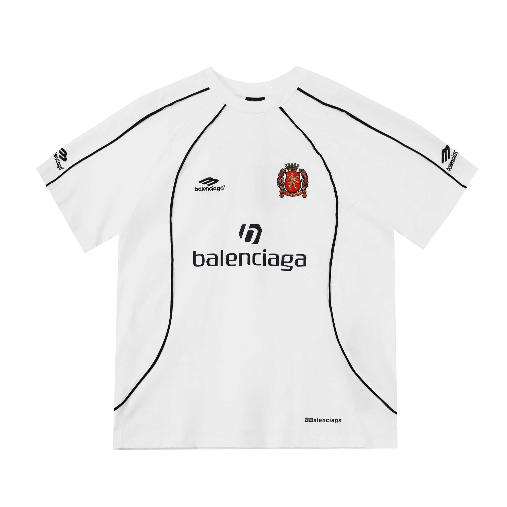 Balenciaga Paris Soccer T-Shirt Oversized In White - DesignerGu