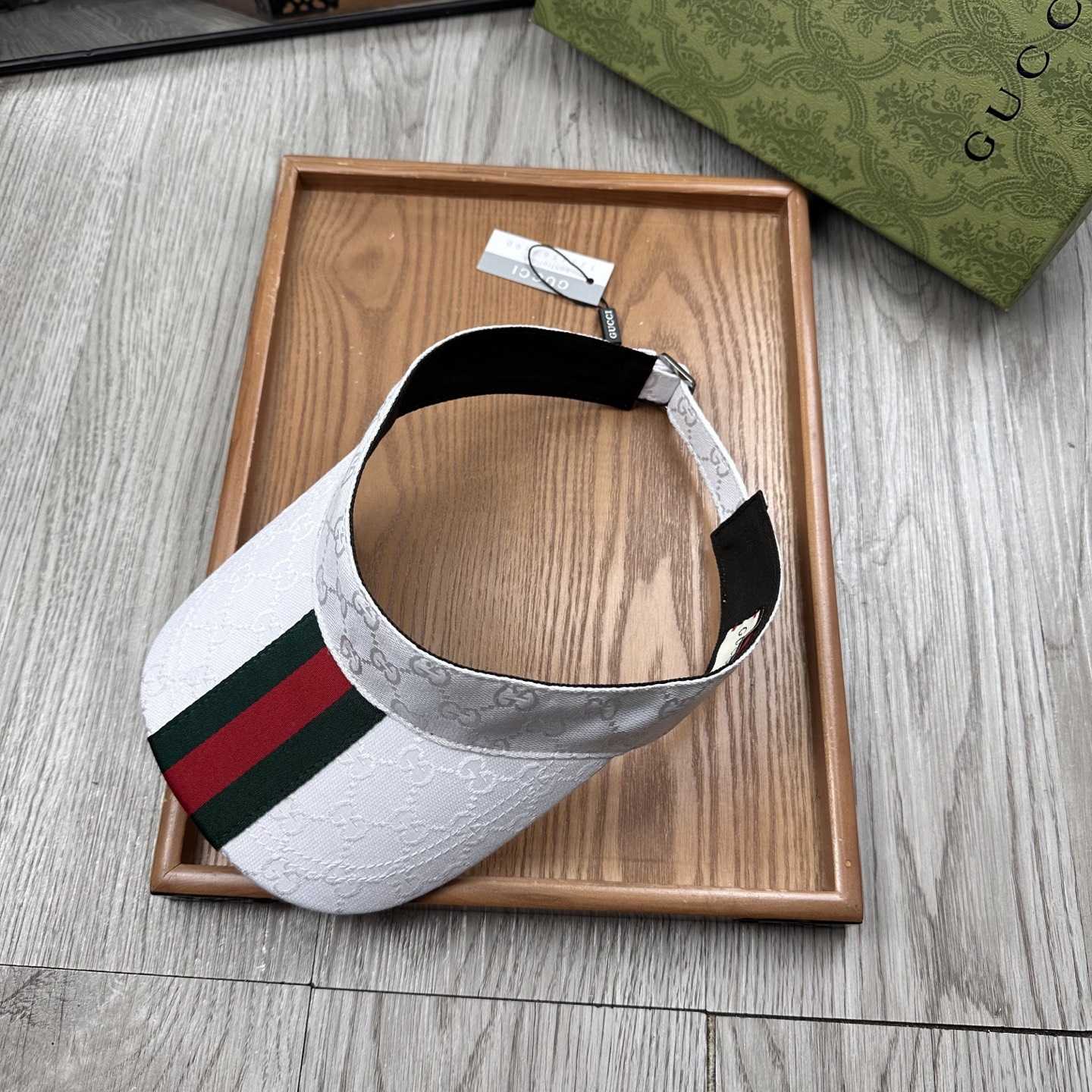 Gucci Original GG Canvas Visor With Web - DesignerGu