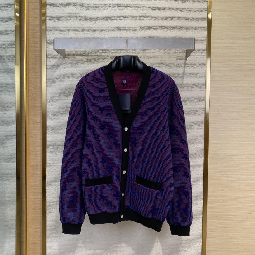 Louis Vuitton Optical Monogram Jacquard Cardigan  1AGTKS - DesignerGu