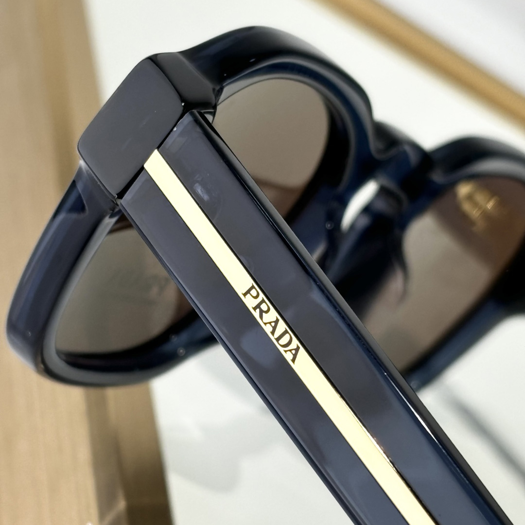 Prada Sunglasses With Iconic Metal Plaque   SPR A16SF - DesignerGu