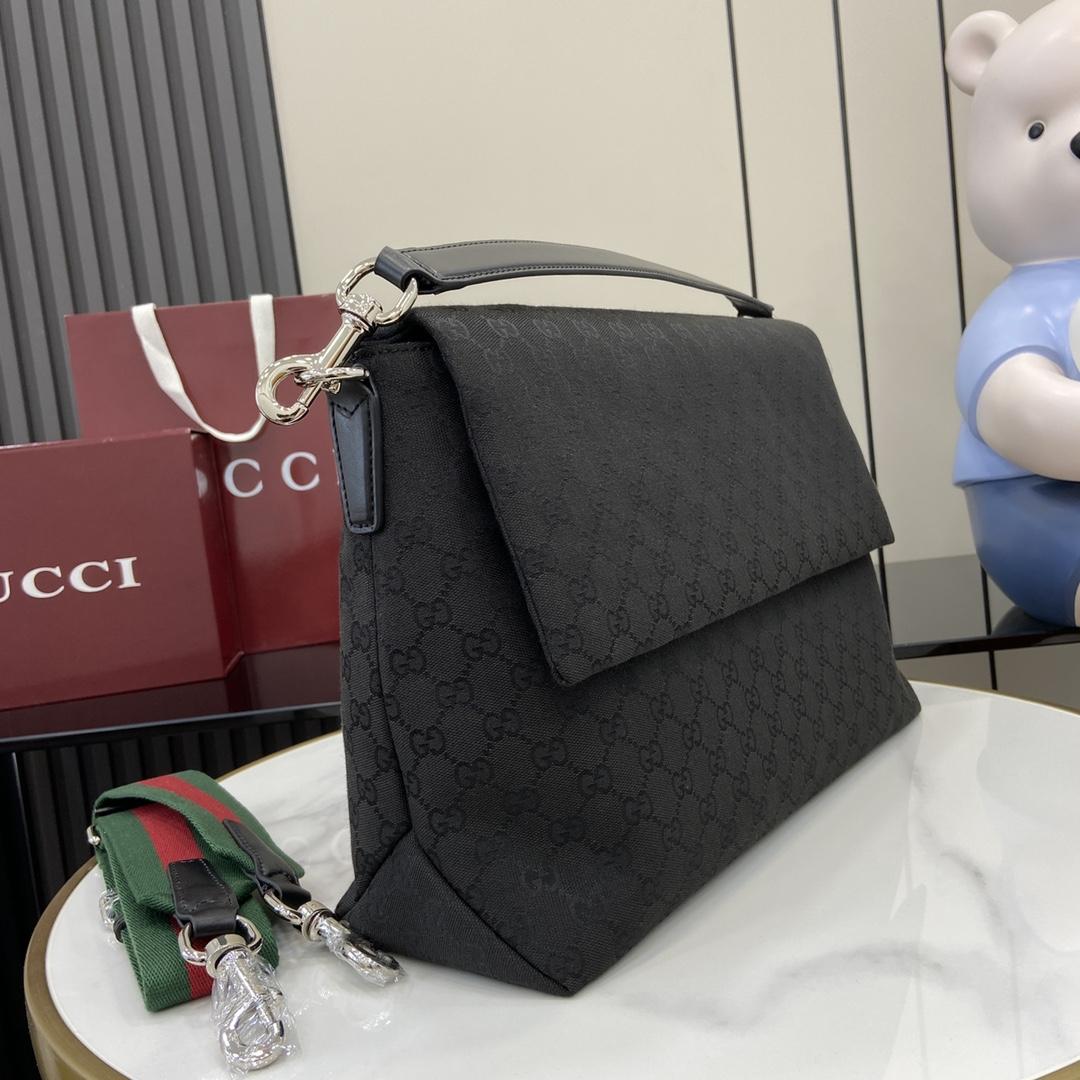 Gucci Medium GG Crossbody Bag With Web - DesignerGu