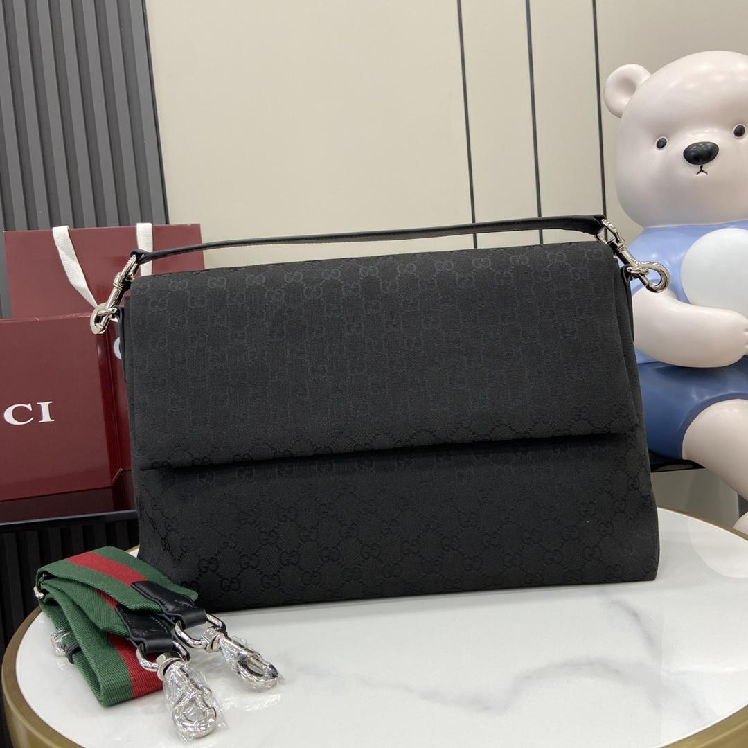Gucci Medium GG Crossbody Bag With Web - DesignerGu