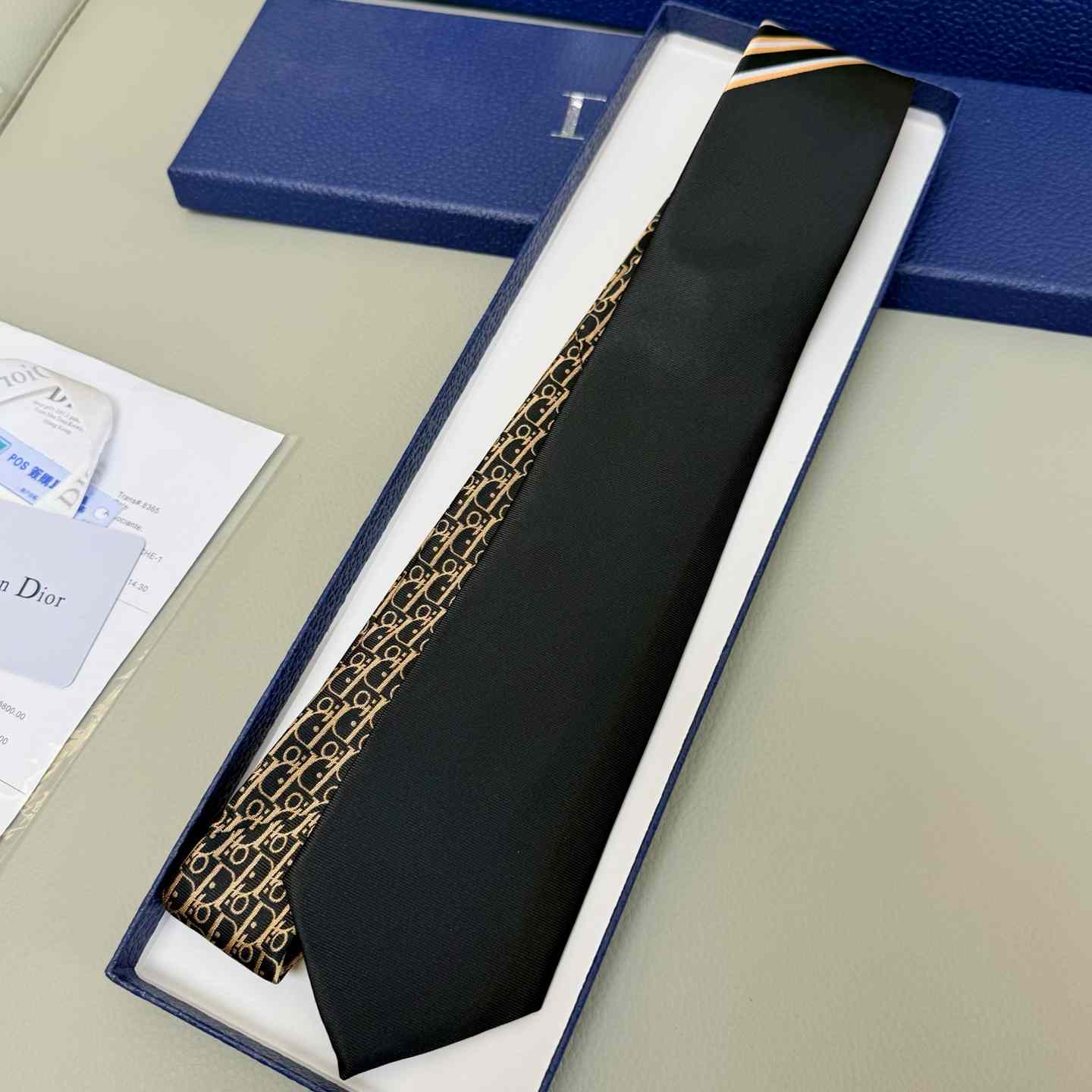 Dior Striped Dior Oblique Tie - DesignerGu