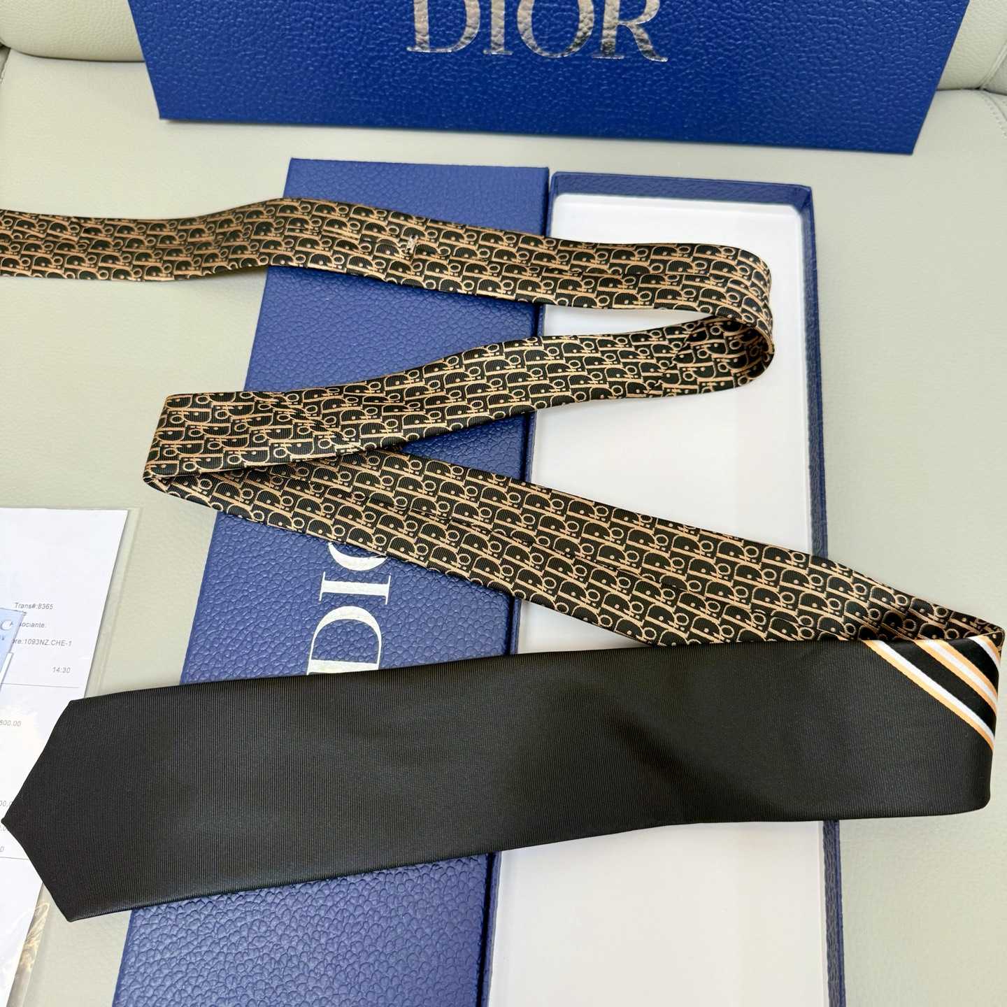 Dior Striped Dior Oblique Tie - DesignerGu
