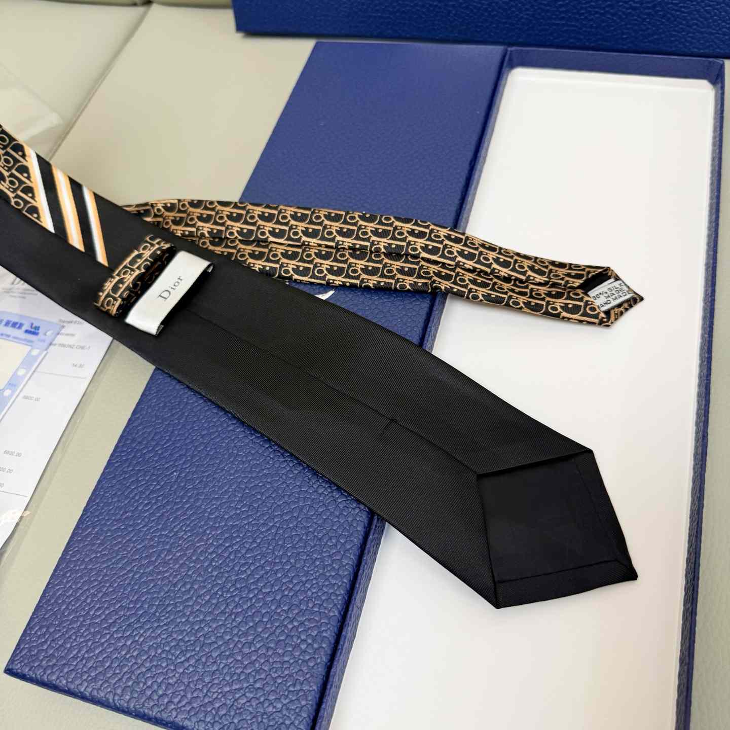 Dior Striped Dior Oblique Tie - DesignerGu