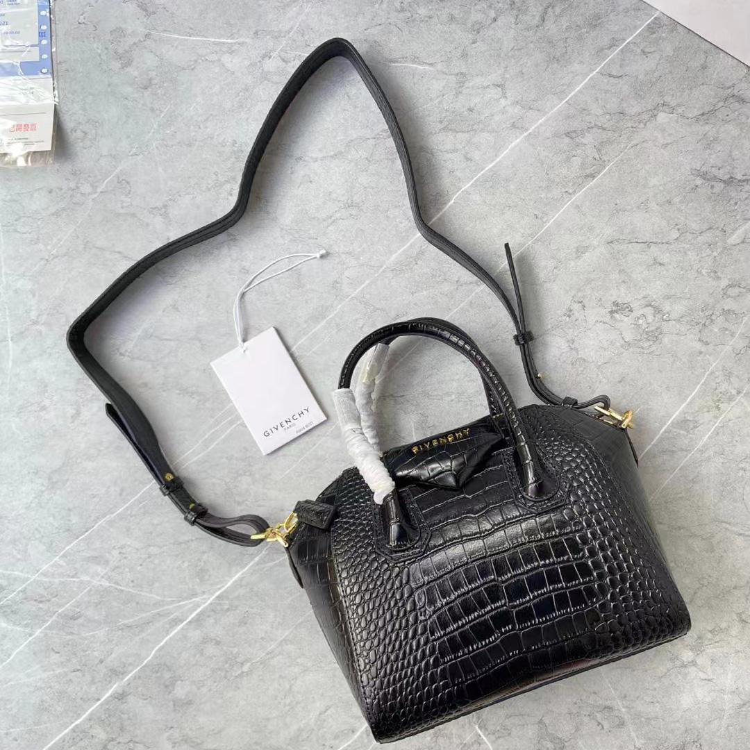 Givenchy Mini Antigona Bag In Crocodile Effect Leather - DesignerGu