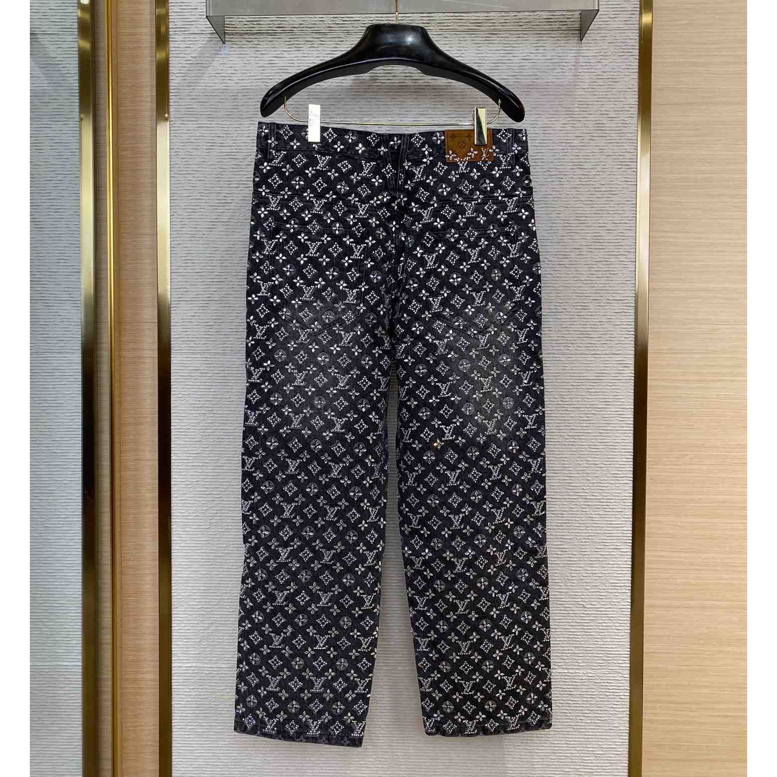 Louis Vuitton Embroidered Monogram Baggy Denim Pants   1ABY8N - DesignerGu