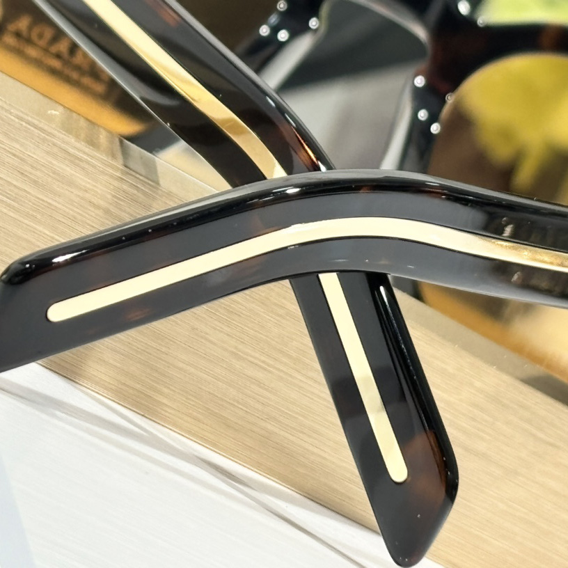 Prada Sunglasses With Iconic Metal Plaque   SPR A16SF - DesignerGu