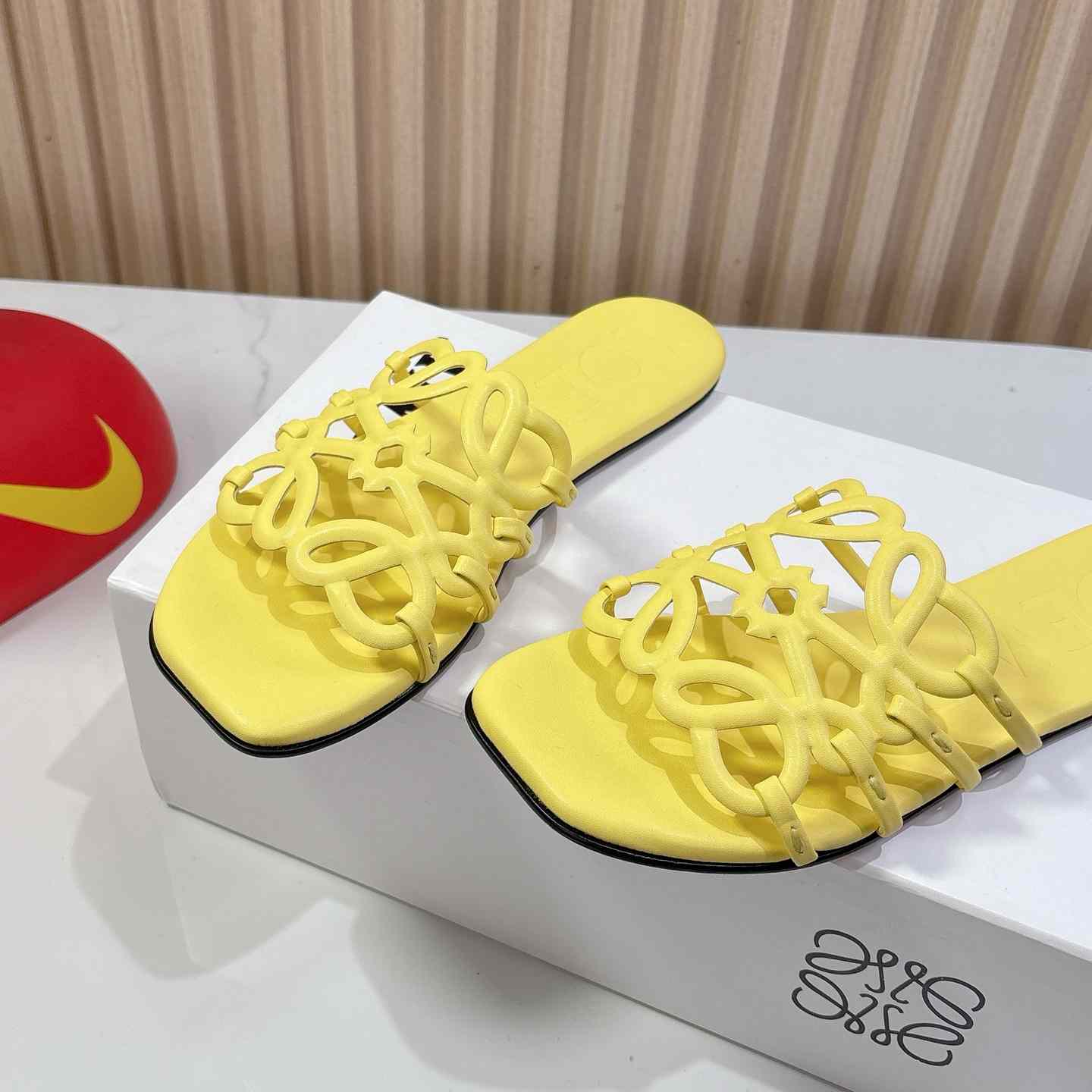 Loewe Petal Anagram Slide In Soft Calfskin - DesignerGu