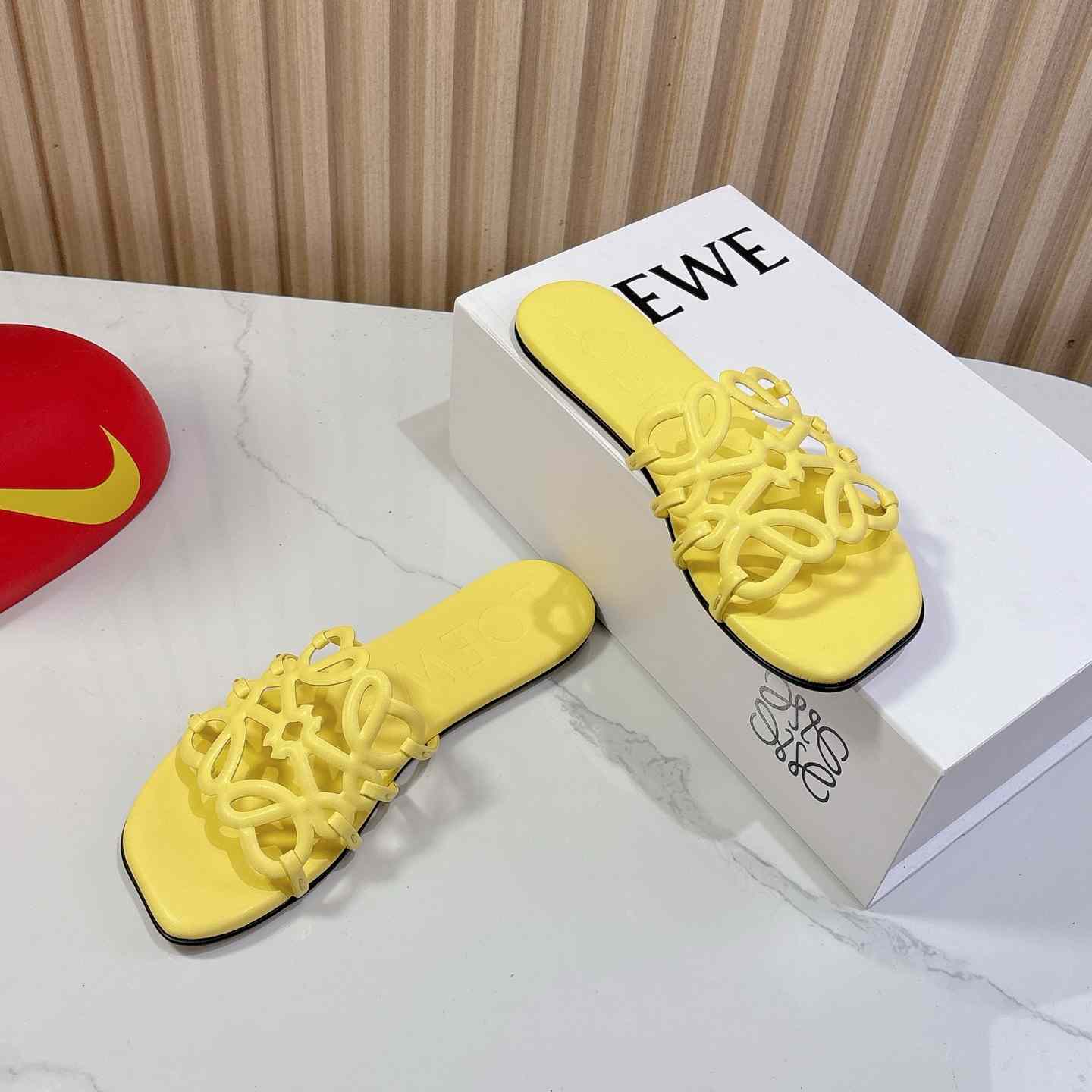 Loewe Petal Anagram Slide In Soft Calfskin - DesignerGu