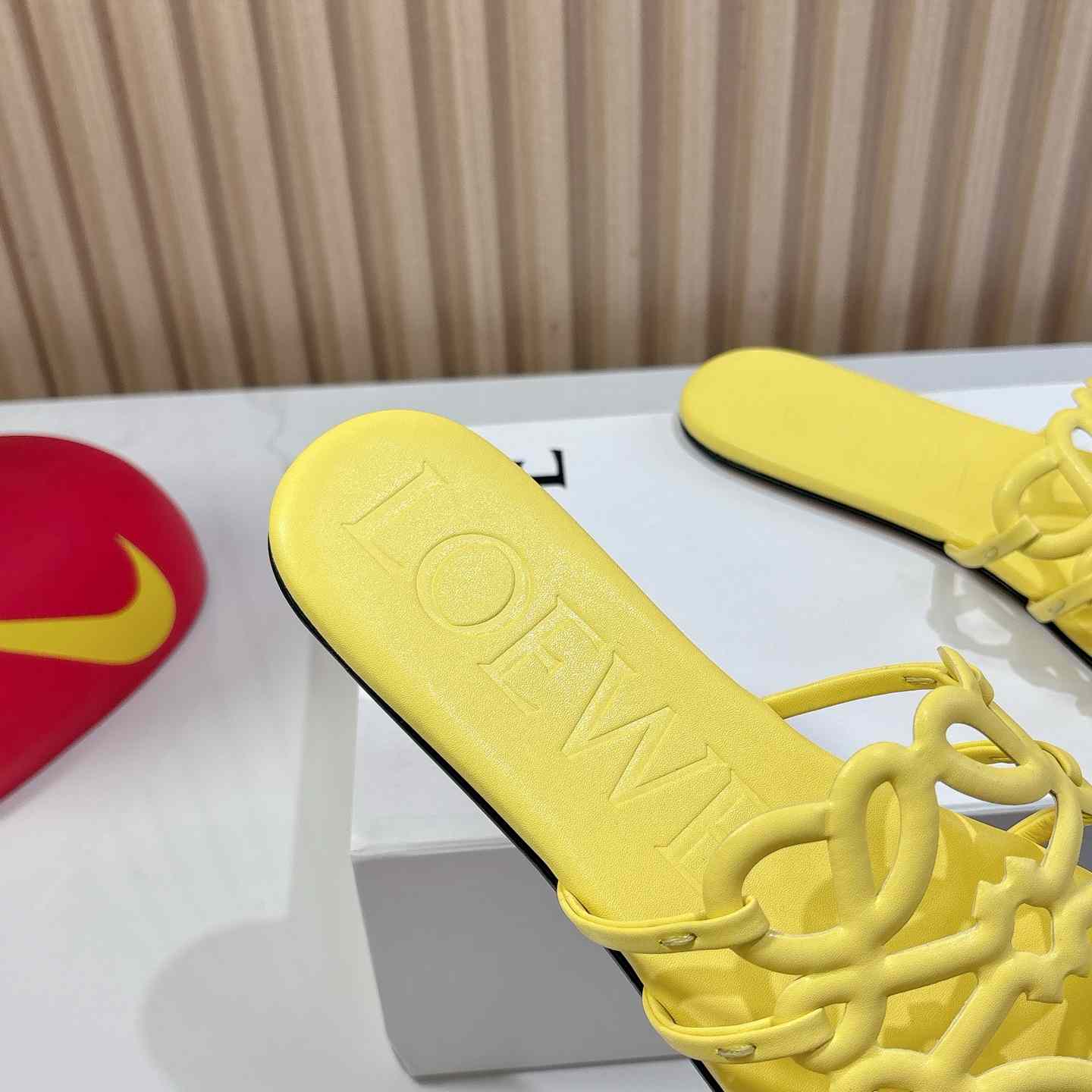 Loewe Petal Anagram Slide In Soft Calfskin - DesignerGu