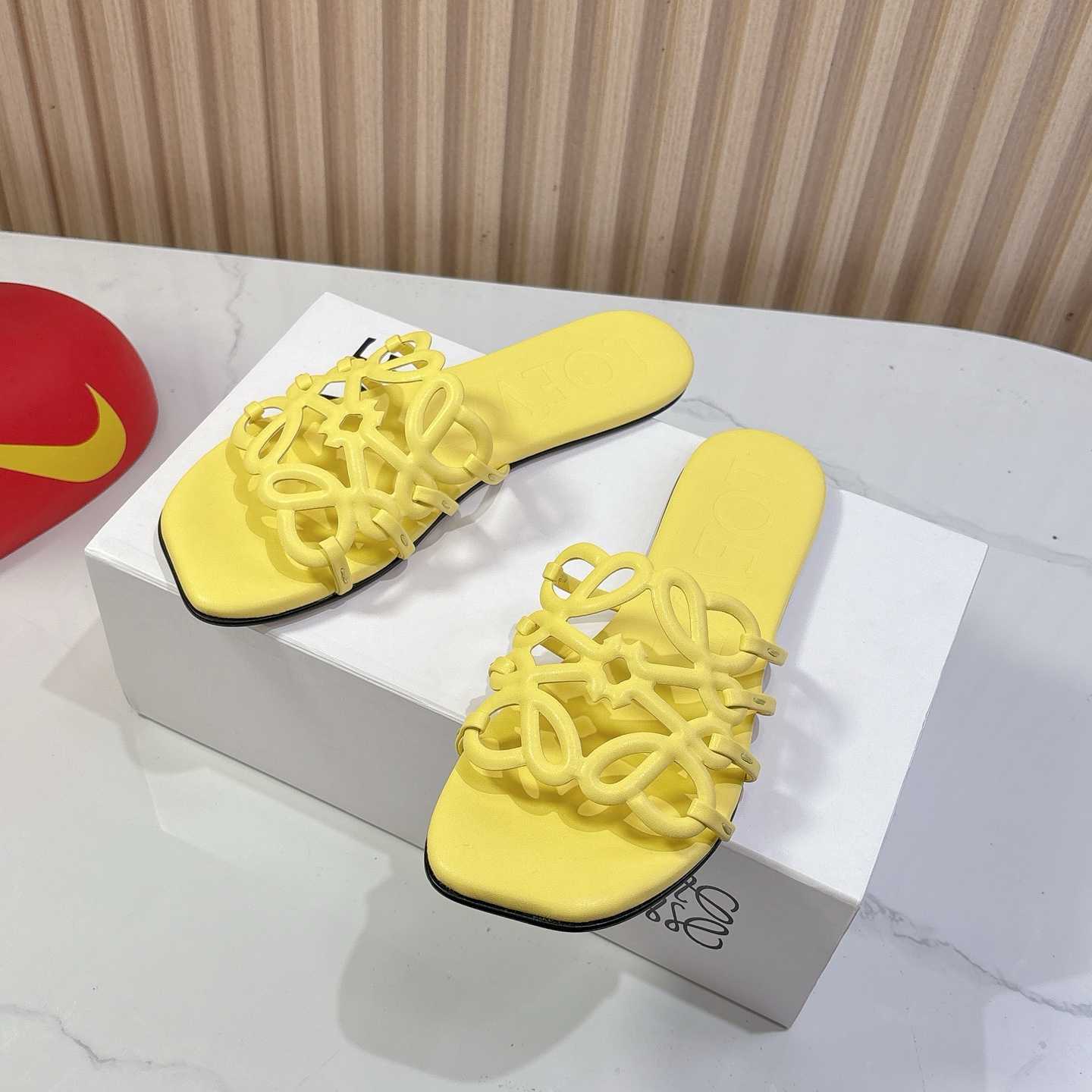 Loewe Petal Anagram Slide In Soft Calfskin - DesignerGu