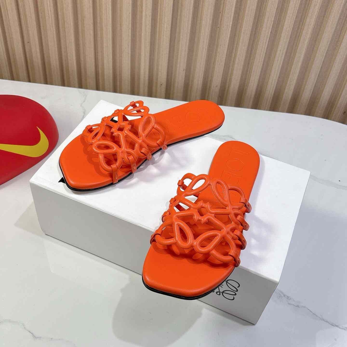 Loewe Petal Anagram Slide In Soft Calfskin - DesignerGu