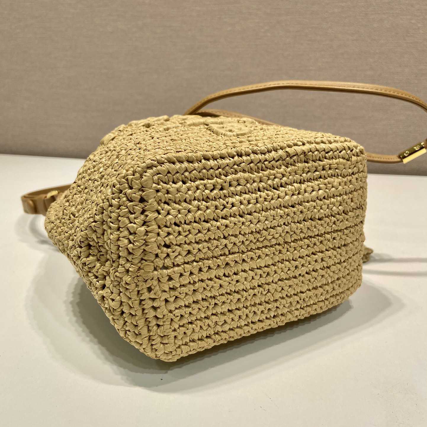 Prada Crochet And Leather Mini-bucket Bag - DesignerGu