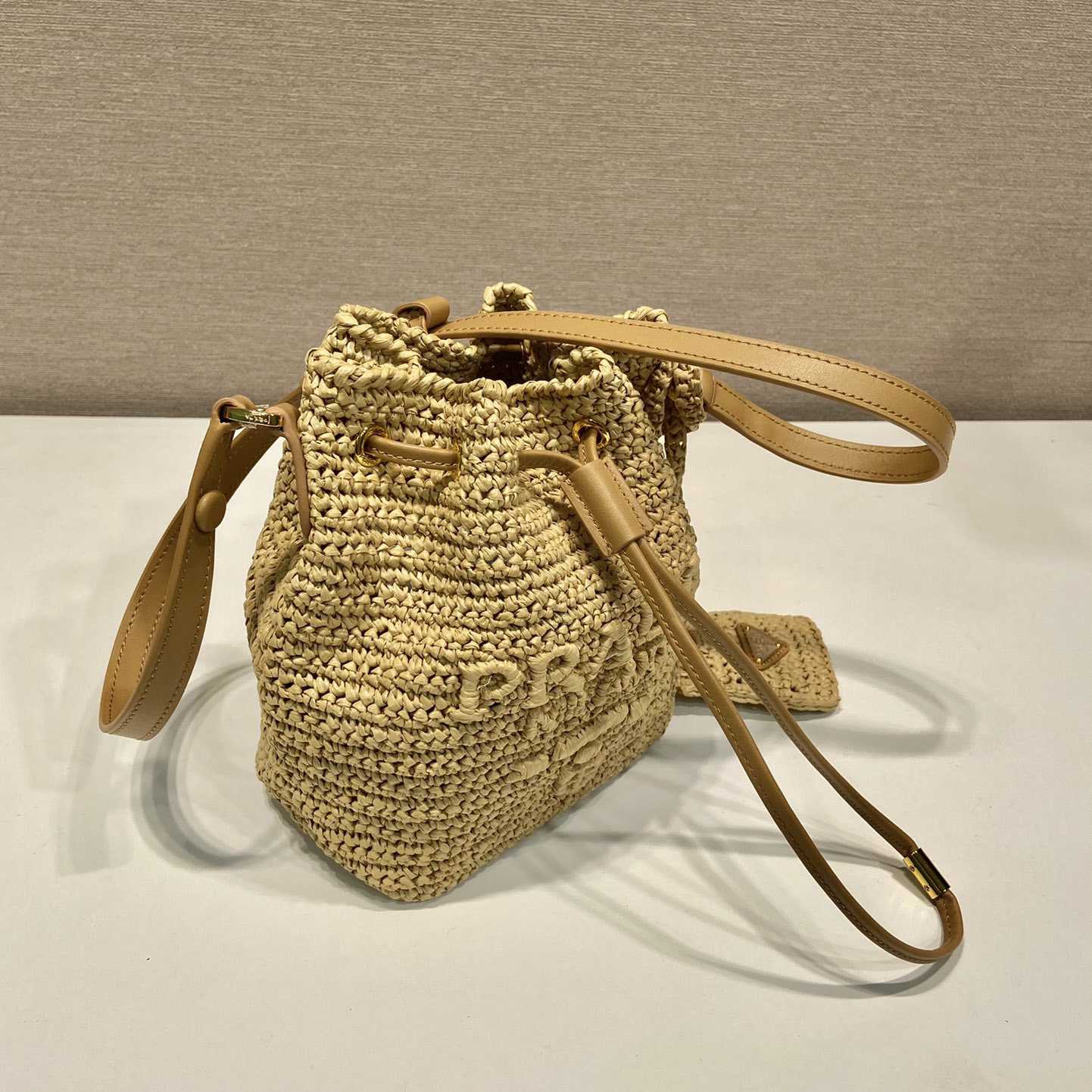 Prada Crochet And Leather Mini-bucket Bag - DesignerGu