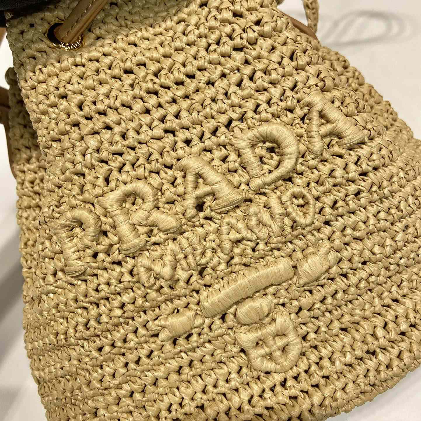 Prada Crochet And Leather Mini-bucket Bag - DesignerGu