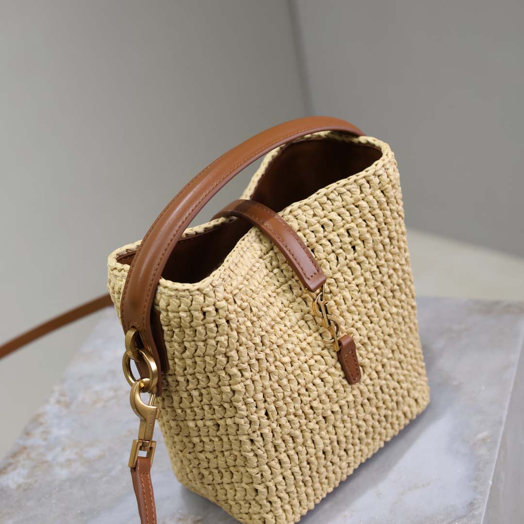 Saint Laurent Le 37 Mini In Raffia - DesignerGu